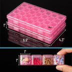 Mr. Pen- Bead Storage Containers, 28 Grids, 2 Pack, Transparent Pink | 160 pcs - Image 3