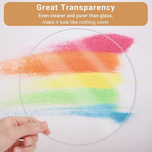 Enoin 2pcs 12 Inch Round Clear Plexiglass Sheet 1/16 Inch Thick Disc Circle - Image 4