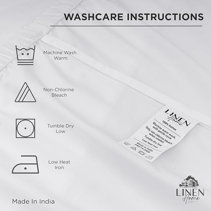 Linen Home 100% Cotton Percale Weave Fitted Sheet, Twin Size, Mauve Lavender - Image 5