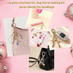 NewOasis 513Pcs Gold Keychain Making Kit & Bag Charm Kit, DIY Lip Gloss Charms - Image 4