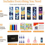 CYANFOUR 6 Pcs Cross Stitch Bookmark Kit - Image 2