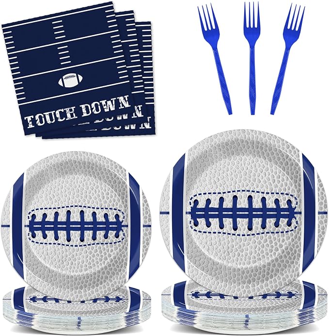 Qyeahkj 25 Guests Cowboys Football Party Plates and Napkins Supplies American by Qyeahkj