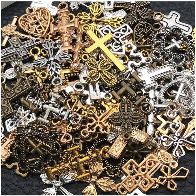 WOCRAFT 100pcs Cross Charms for Jewelry Making Assorted Jewelry Bangle Bracelet by WOCRAFT