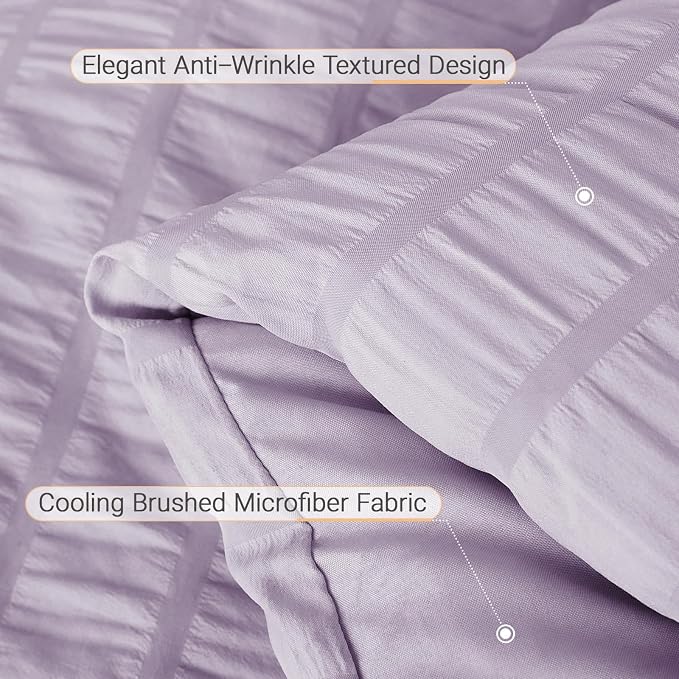 MUXHOMO 7 Pieces Full Comforter Set, Seersucker Bed in a Bag Full Size - Image 6