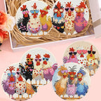 Zythron 8 Pack Diamond Art Coasters, Chicken Diamond Painting Coasters Kits | - Image 7