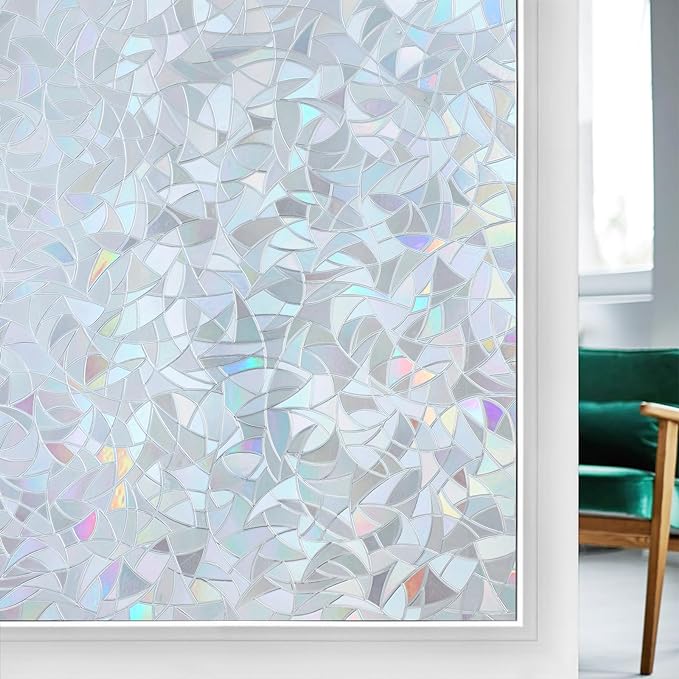 rabbitgoo Window Privacy Film Rainbow Film Decorative Window Sticker, 3D Static by rabbitgoo