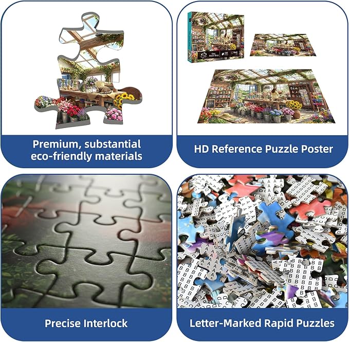 Cozy Flower Shop Puzzles for Adults 1000 Pieces, Challenging Jigsaw Puzzles for - Image 6