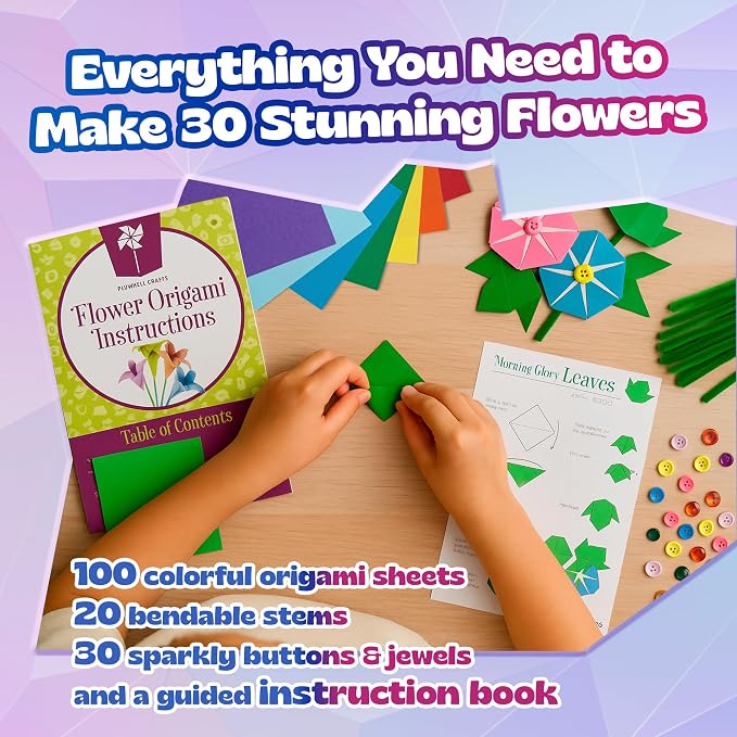Pinwheel Crafts Flower Origami Kit - Image 3