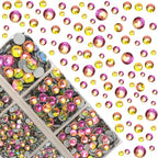 4000Pcs Mixed Size Hot Fix Round Crystals Gems Glass Stones Hotfix Flat Back - Image 2
