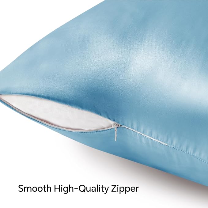 BEDELITE Satin Pillowcase with Zipper 2 Pack, Super Soft and Cooling Similar to - Image 5
