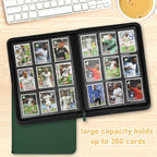 360 Cards Ringless 9-Pocket Side Loading Trading Card Binder, PU Zipper Fixed - Image 6