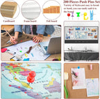 BESARME 200 Pcs Push Pins for Bulletin Board, Thumb Tacks for Cork Board | - Image 6