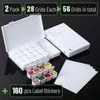 Mr. Pen- Bead Storage Containers, 28 Grids, 2 Pack, Transparent, Small Bead - Image 2