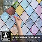 Stained Glass Window Film, Window Privacy Films, Colorful Lattice Window Tint - Image 6