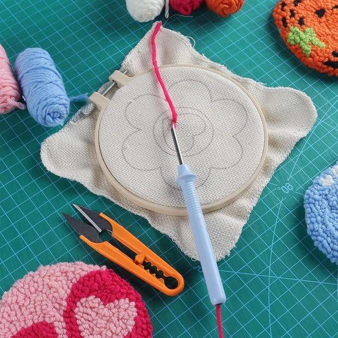 Allazone Punch Needle Coasters Kit, 6 Pattern Embroidery Punch Needle Kits - Image 7