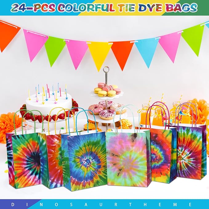 TaoBary 24 Pcs Tie Dye Party Favor Bags Camouflage Treat Goodie Retro Gift Bags - Image 6