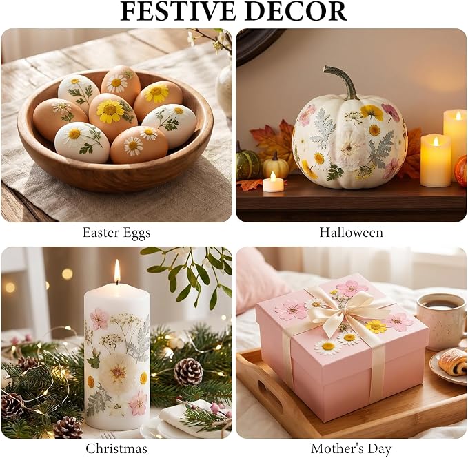 NESCCI 83 Pcs Dried Flowers for Crafts, Real Natural Dried Pressed Flowers in - Image 7