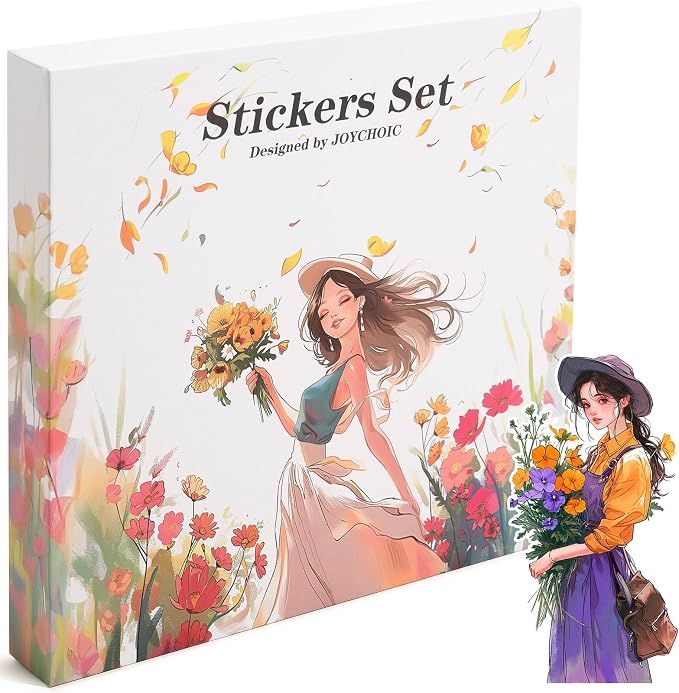 JOYCHOIC Scrapbook Stickers Set, Junk Journal Supplies, Washi Materials by JOYCHOIC