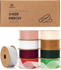 Vitalizart Organza Ribbon 1" x 90Yd Mixed Color Sheer Ribbons Set 10 Yd x 9 by Vitalizart