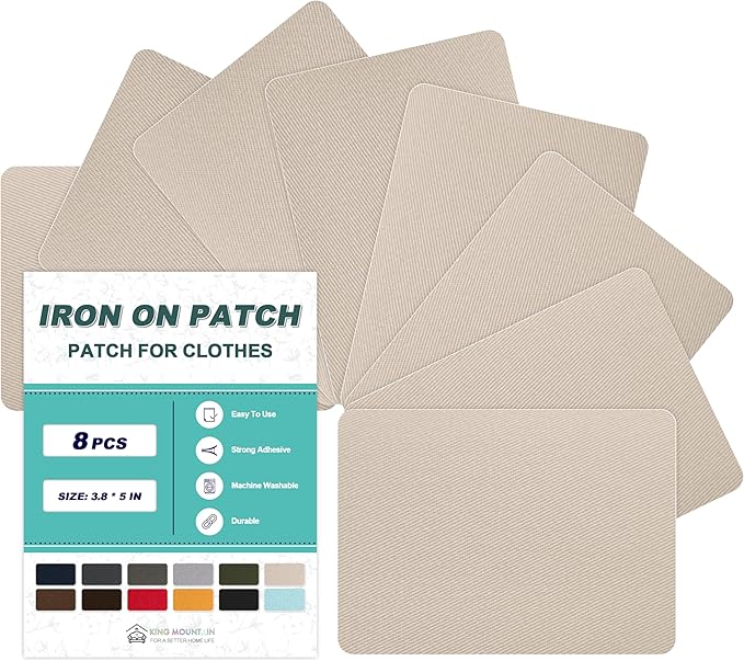 Iron on Patches for Clothes, 8 Pieces Patches for Cloth, 100% Cotton Fabric by ForABetterHomeLife