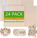 24 Pack 12 x 12 x 1/8 Inch 3mm Basswood Plywood Sheets by Unknown