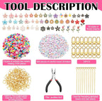 Tondiamo 2823 Pcs Bead Keychain DIY Craft Making Kit Bag Charms Key Ring - Image 4