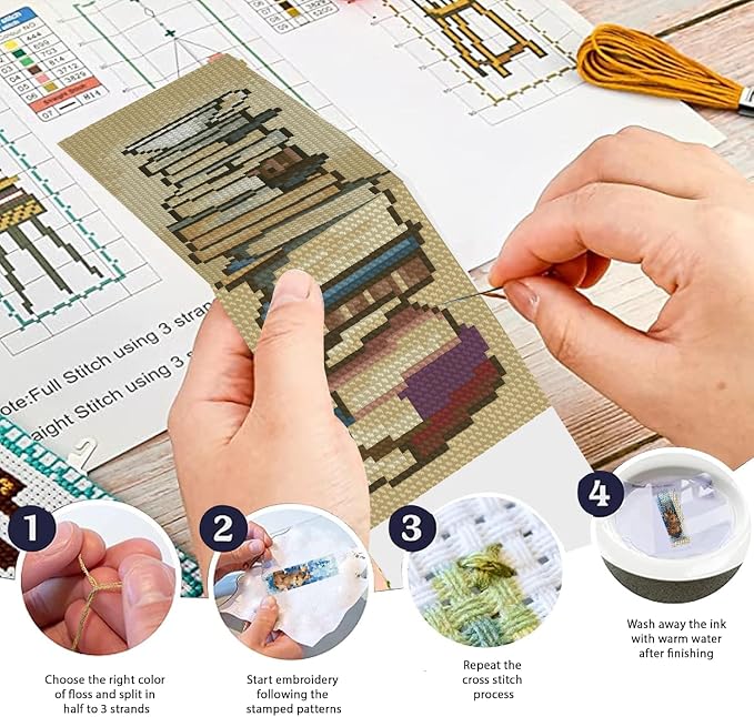KYOQFVN 6 Pcs Book Cross Stitch Bookmark - Image 3