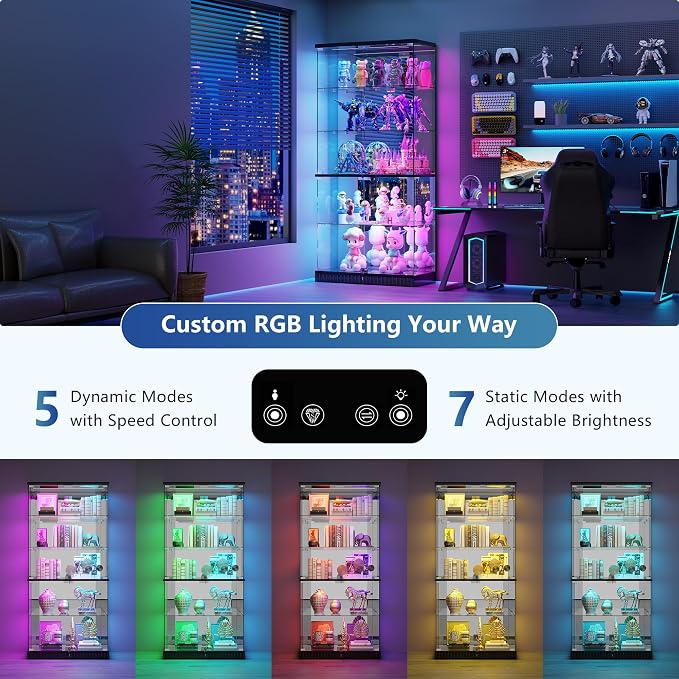 Lvifur RGB Glass Display Cabinet - Image 4