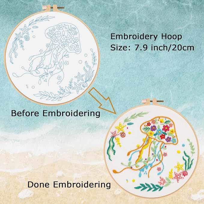 Louise Maelys Jellyfish Embroidery Kit - Image 4