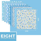 Aubliss 8pcs Fat Quarter Fabric Bundles Quilting Cotton Craft Fabric Pre-Cut - Image 2