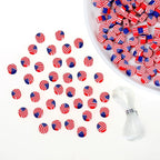100pcs 4th of July Independence Day American Flag Polymer Clay Spacer Beads - Image 3