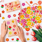300Pcs Flower Foam Stickers, Self-Adhesive Spring Foam Stickers Colorful Flower - Image 3