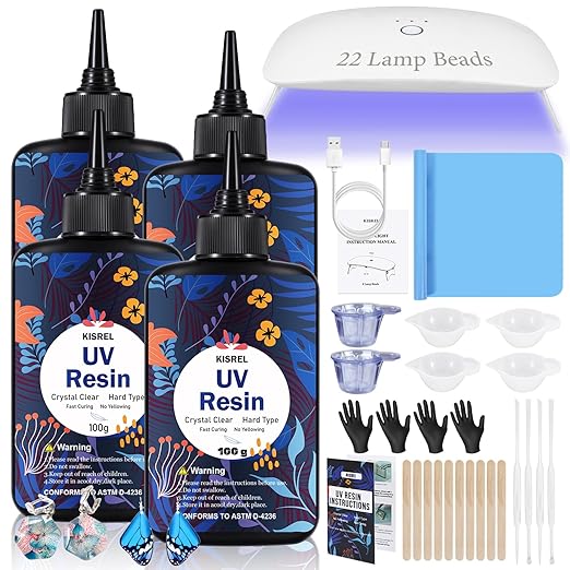 KISREL 400g UV Resin with Light, UV Headlamp 22 Beads 36W, Larger Size Light by KISREL