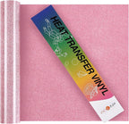 HTVRONT Pink Glitter HTV Vinyl Roll, 12 x 15FT | Heat Transfer Vinyl by HTVRONT