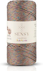 Sensy Premium 2mm 251 Yards Sparkle Polyester Rope 90% Polypropylene 10% by SSENSY
