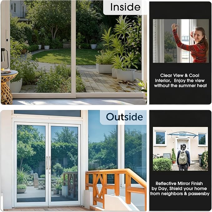 Coavas Window Privacy Film Daytime See Out Not in, 86% UV Blocking Heat Control - Image 3