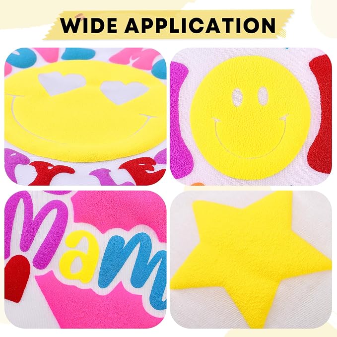 HTVSTD Neon Yellow Puff HTV Heat Transfer Vinyl 6pcs 12×10in | Vivid Color - Image 4