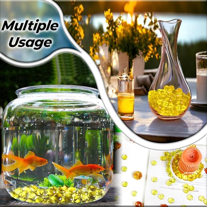 ARSUK Flat Glass Marbles Yellow – 1 lb Decorative Glass Pebbles, Smooth - Image 6