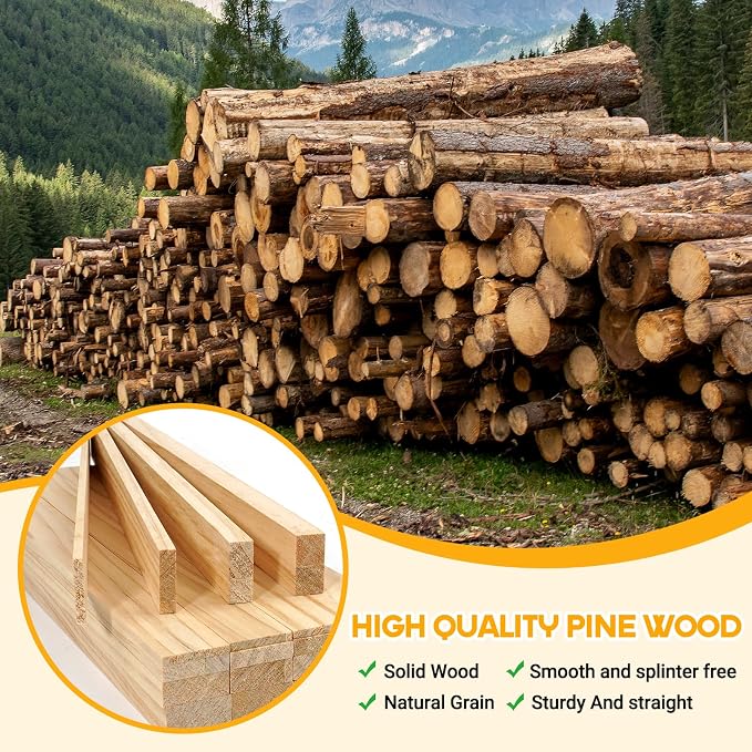 Wood Strips Slats Square Wooden Dowels - Image 6
