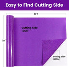 Purple Glitter HTV Heat Transfer Vinyl, Glitter Iron on Vinyl Roll 10" x8ft | - Image 2