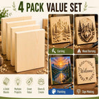 Unfinished Wood Blocks for Crafting, 4 Pack 6 x 6 x 1 Inch Solid Pine Wood - Image 8
