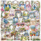 50PCS Garden Stickers Aesthetic PET Sticker Garden Flower wall Decal Waterproof by Unknown