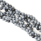 35PCS 10mm Natural Black Snowflake Obsidian Gemstone Round Loose Beads Stone - Image 4