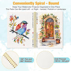 2-Pack Small Watercolor Sketchbook, 3.5" x5.5”, Spiral Bound - Image 3