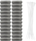 24 PCS Lint Traps, Stainless Steel Lint Catcher for Washing Machine, Pet Hair Remover for Laundry, Upgrade Traps Laundry Mesh Washer Hose Filter with 24 PCS Cable Ties