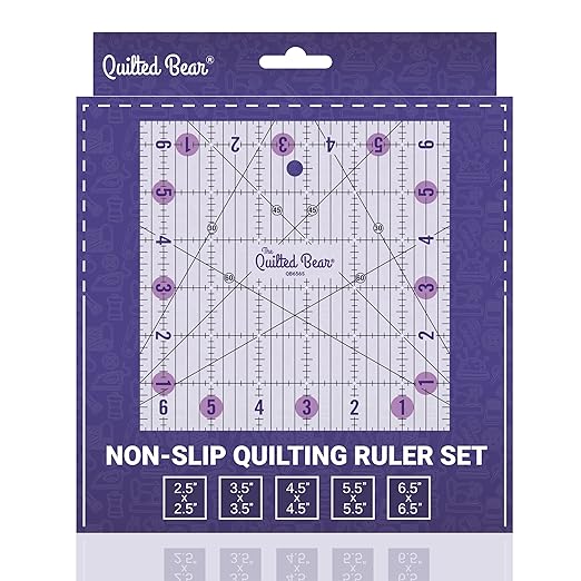 The Quilted Bear Small Quilting Ruler Bundle, 5.5" & 6.5" | 5 Square-Ruler by TheQuiltedBearsProducts