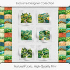 Patchwork Green Hills Cotton Fabric Panel – 6 Designs + Bonus Sheet 29.5×19.6 - Image 5