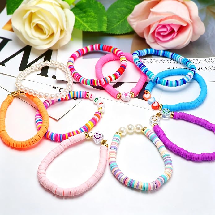 Friendship Bracelets for Girls, 10-Piece Cute Preppy Beaded Bracelet Set for - Image 3