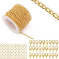 Lemonkey 33 Feet Metal Gold Necklace Chains Curb Links Chains Bulk by Lemonkey