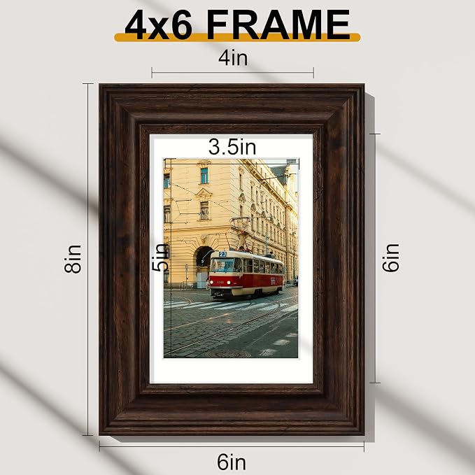 Vittanly 4x6 Picture Frames Set of 2, Ornate Vintage Photo Frame - Image 7